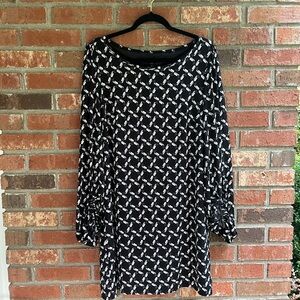 Laundry By Shelli Segal Black and White Geometric Dress